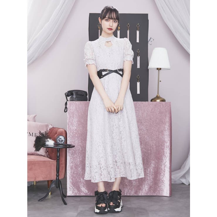 ピアリマーマ❤️さえら✴︎白レース✖️ミントグリーン ♡エプロン セール】 【一部店舗限定】 レース エプロンドレス （ミニ丈