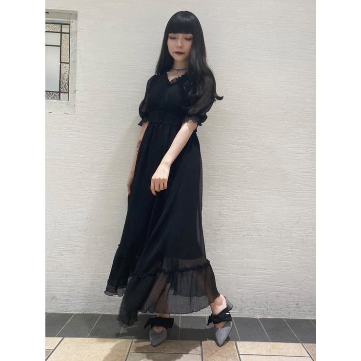 EAT ME イートミー　ワンピース　リボン　サテン　ブラック EATME BACKリボンワンピース（ブラック） -ファッション通販
