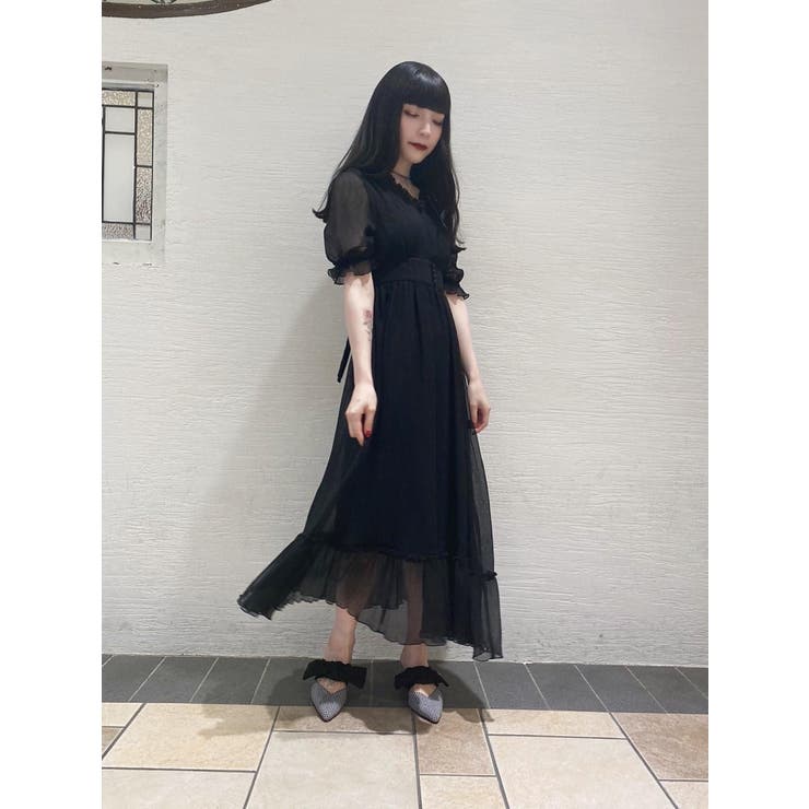 M me eme サイドレースリボンワンピース M me eme サイドレースリボン