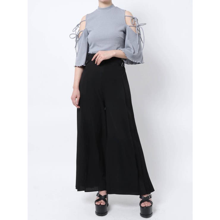 通販生活 ファッション サイドプリーツワイドパンツ[品番：MKSW0038048]｜EATME パンツ
