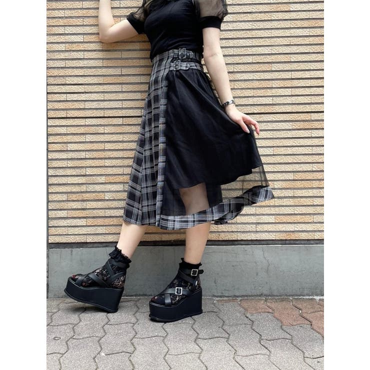 【美品】EATME ベルテッドチュールコンビスカート チュールコンビベルテッドスカート[品番：MKSW0038149]｜EATME