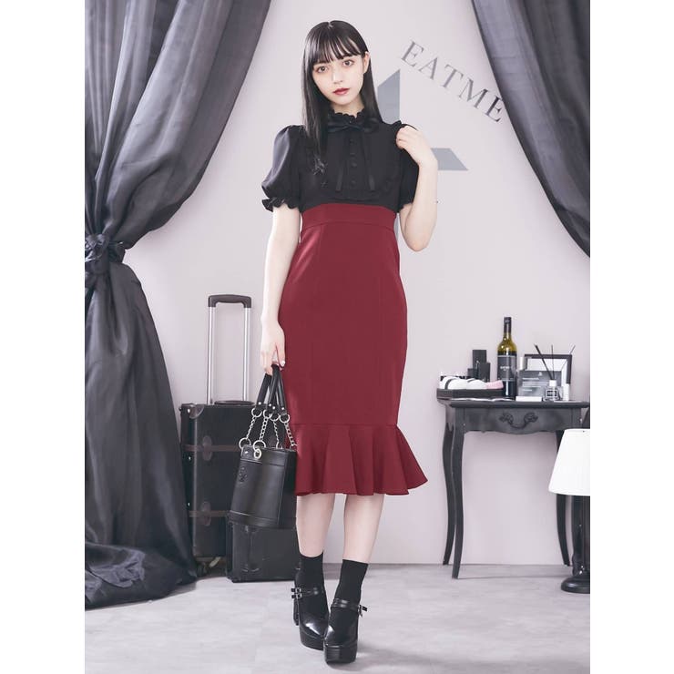overE オーバーイー ツイードライクマーメイドワンピース ミックスブラック C0126_8_black_1080x.jpg?v=