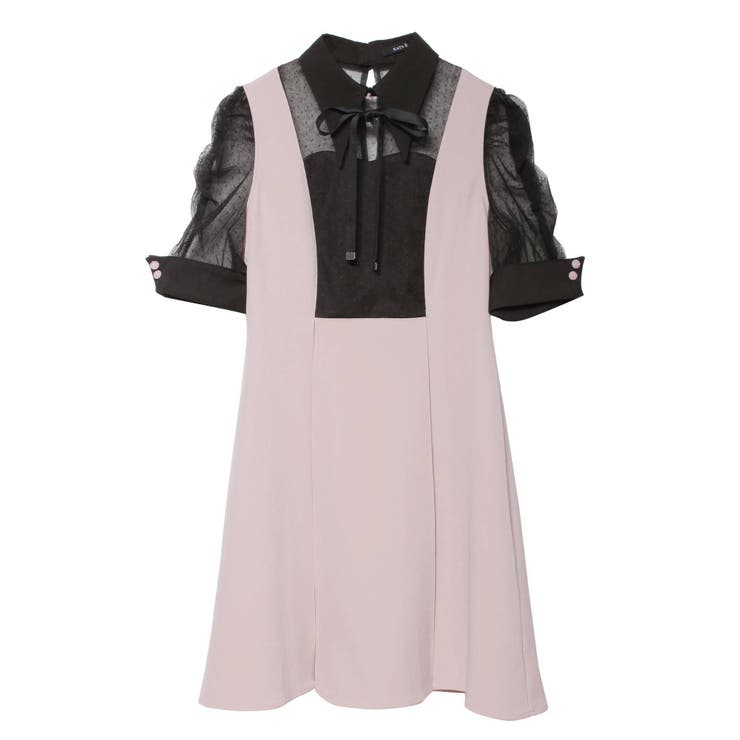 ドットチュールレイヤードワンピース[品番：MKSW0039379]｜EATME