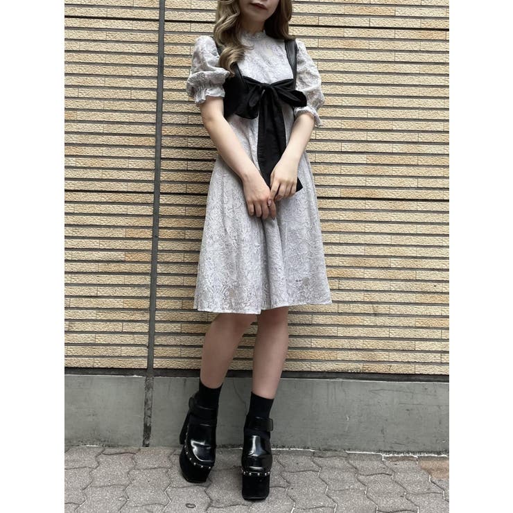 【 EATME 】ビスチェ付きレースワンピース ビスチェ付きレースワンピース[品番：MKSW0046698]｜EATME