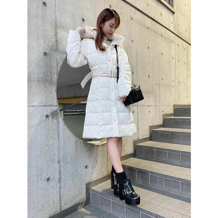 美品♪ムーレー系列 フェイエム FEYEM 切替 ロングダウンコート 42 美品♪ムーレー系列 フェイエム FEYEM 切替 ロングダウンコート 42
