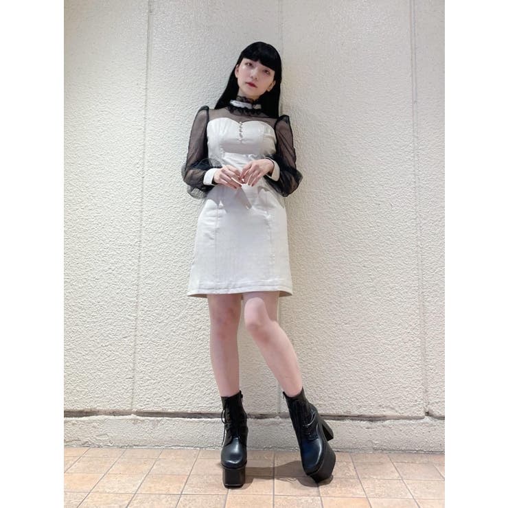 【関税込み】LVIR ブラック フェイクレザー ミニワンピース レザーライクミニワンピース[品番：MKSW0054148]｜EVRIS
