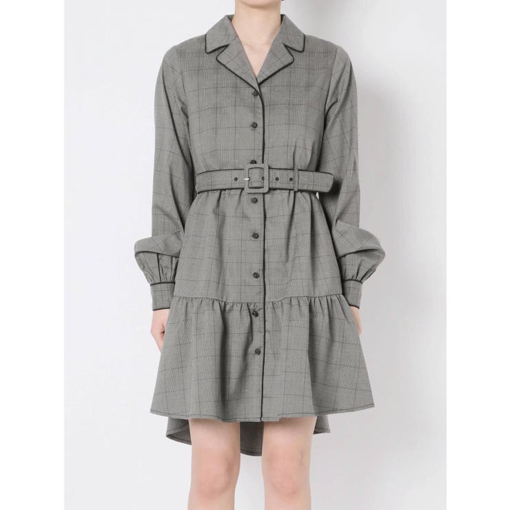 オープンカラーティアードワンピース[品番：MKSW0039415]｜EATME