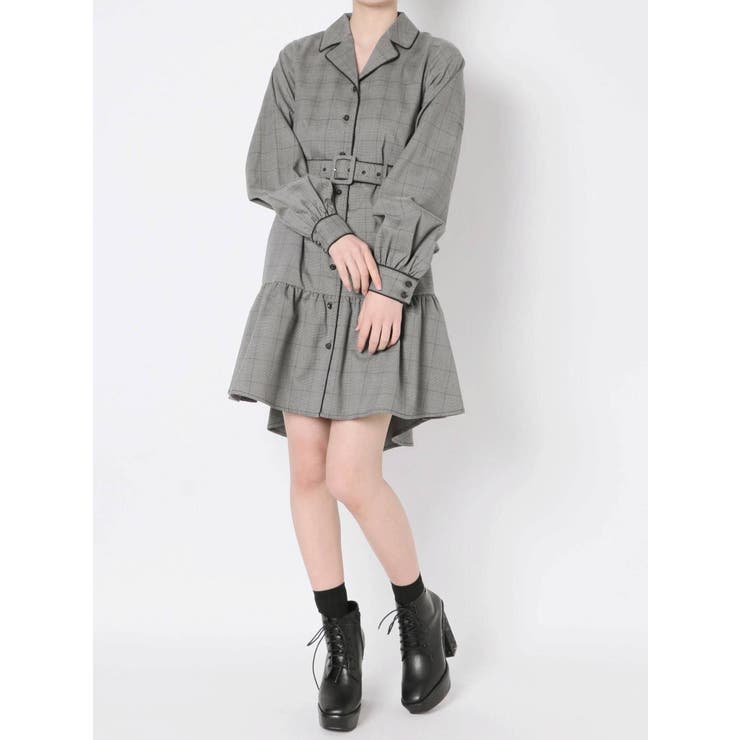 オープンカラーティアードワンピース[品番：MKSW0039415]｜EATME