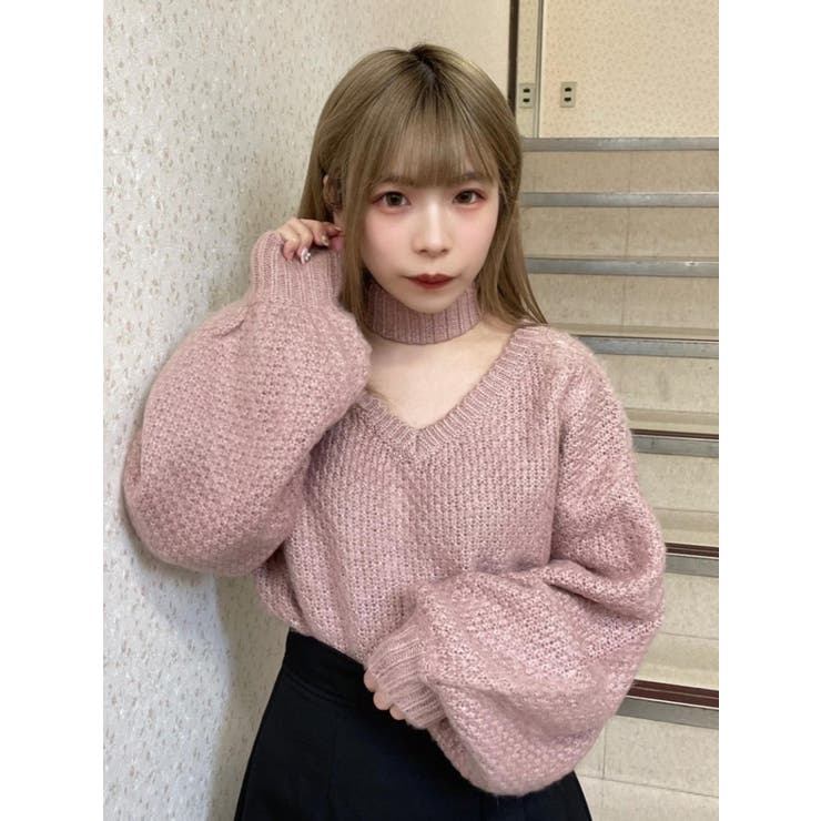 2WAYバッグリボンチョーカーニットTOP[品番：MKSW0041179]｜EATME