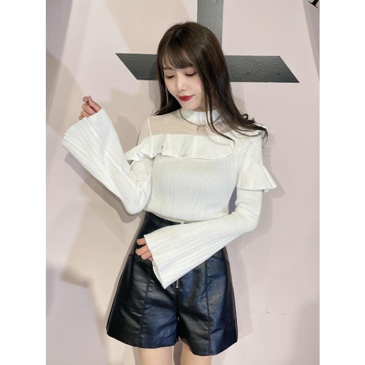 フリルリブニットTOP[品番：MKSW0041628]｜EATME（イートミー）のレディースファッション通販｜SHOPLIST（ショップリスト）