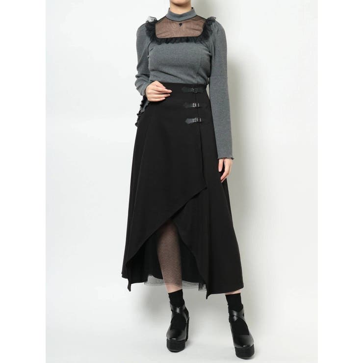 【美品】EATME ベルテッドチュールコンビスカート ベルテッドチュールコンビスカート[品番：MKSW0042502]｜EATME