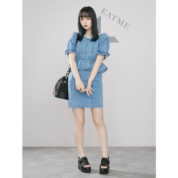 ペプラムデニムワンピース[品番：MKSW0042379]｜EATME（イートミー）の