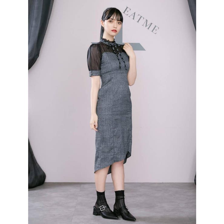 アシメトリーヘムタイトワンピース[品番：MKSW0042896]｜EATME（イートミー）のレディースファッション通販｜SHOPLIST（ショップリスト）