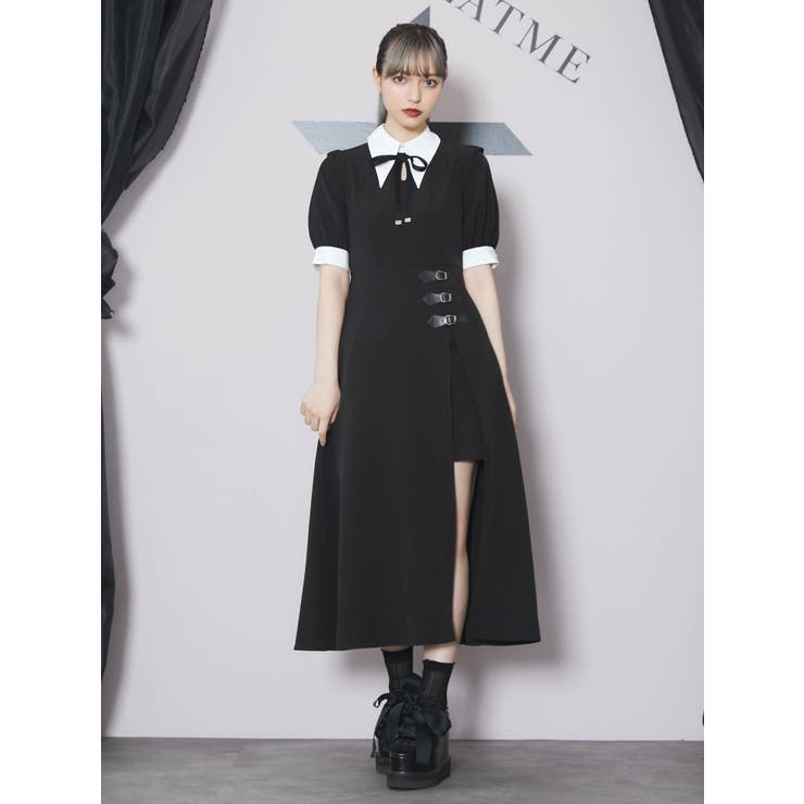 ベルテッドバイカラーワンピース[品番：MKSW0045154]｜EATME