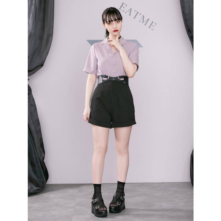 プリーツラップ付きショートパンツ[品番：MKSW0044663]｜EATME