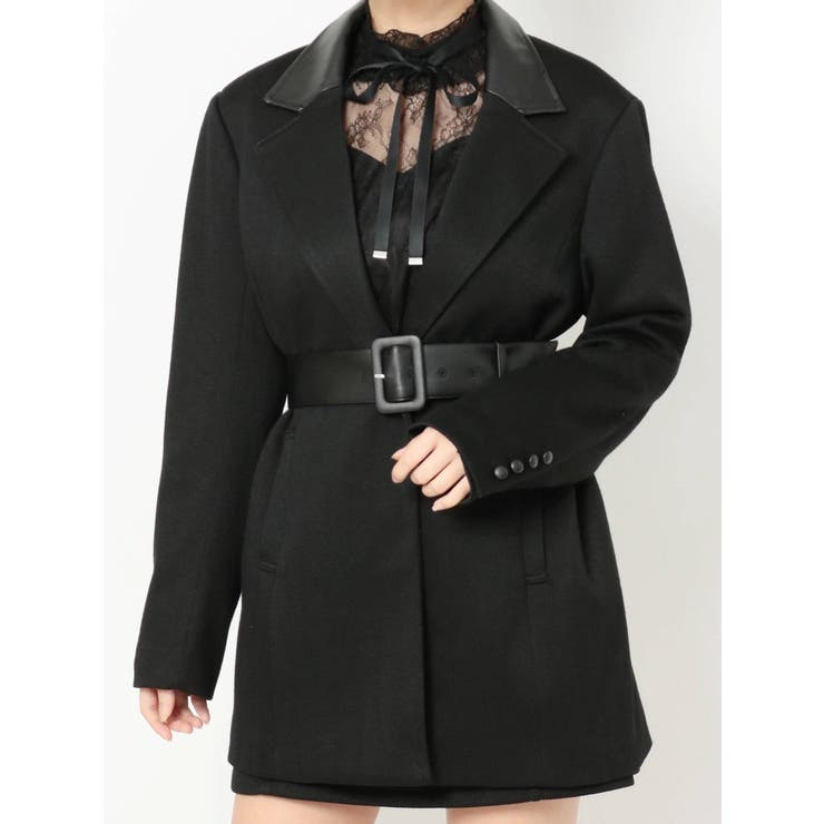 美品✨AURALEE　ベルト付きテーラードジャケット　黒　サイズ1 ベルト付きテーラードジャケット（セットアップ可能）[品番
