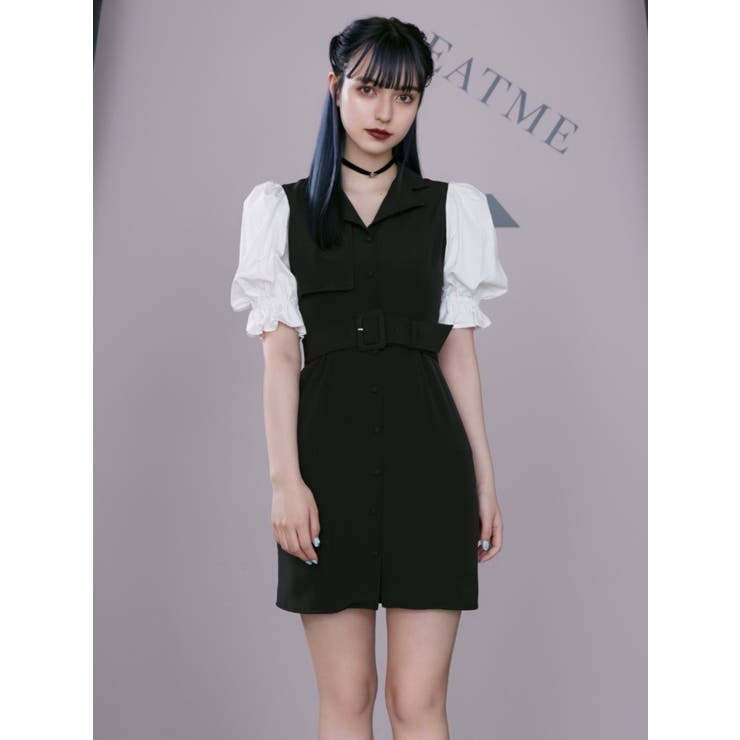 イートミー EATME トレンチライクワンピース トレンチコート 白 ワンピース イートミー EATME トレンチライクワンピース トレンチコート 白