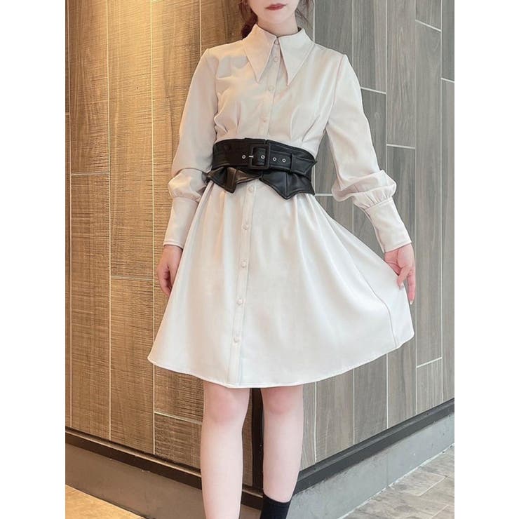 アイボリー | 2WAYコルセット付きシャツワンピース | EATME