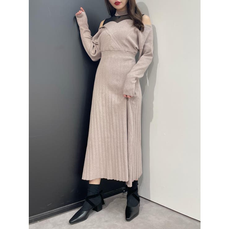 カシュクールレイヤードニットワンピース[品番：MKSW0046697]｜EATME