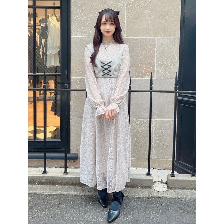 ビスチェ付きレースワンピース[品番：MKSW0046698]｜EATME（イートミー