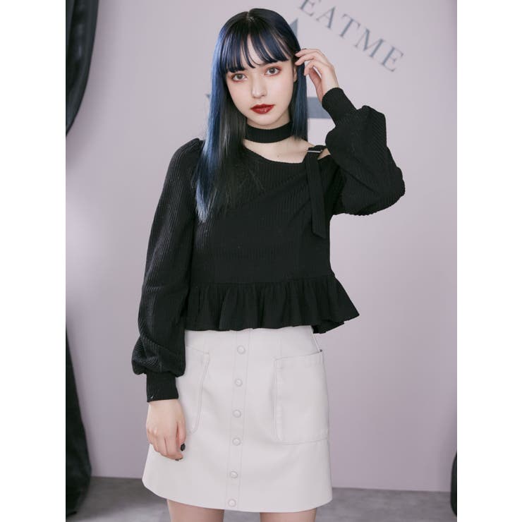 チョーカー付きベルトリブTOPS[品番：MKSW0046737]｜EATME（イートミー）のレディースファッション通販｜SHOPLIST（ショップリスト）