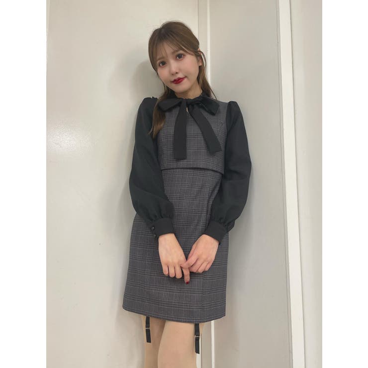 ボウタイバイカラーワンピース[品番：MKSW0048133]｜EATME（イートミー