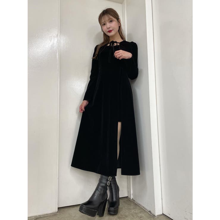 【未着用】EATME イートミー クロスAラインワンピース ブラック 襟付き 未着用】EATME イートミー クロスAラインワンピース ブラック 襟