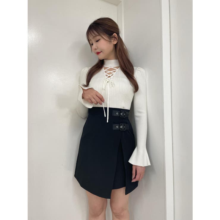 ダブルベルトハイウエストスカート[品番：MKSW0049320]｜EATME