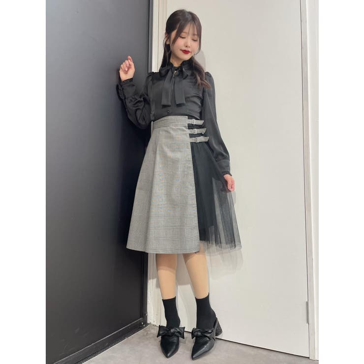 トリプルベルトチュールコンビフレアスカート | EATME | 詳細画像10 