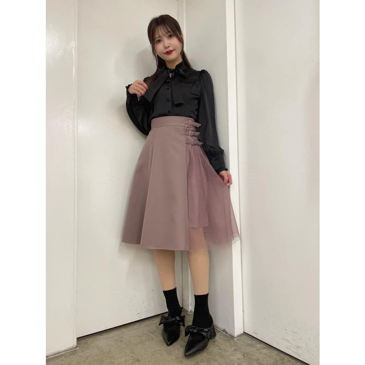 トリプルベルトチュールコンビフレアスカート | EATME | 詳細画像11 