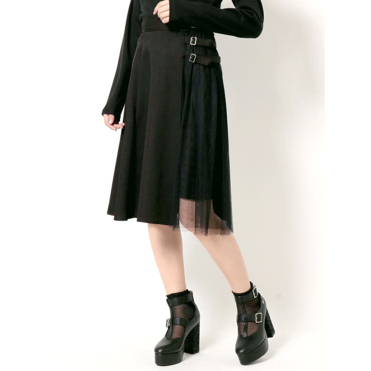 トリプルベルトチュールコンビフレアスカート | EATME | 詳細画像13 