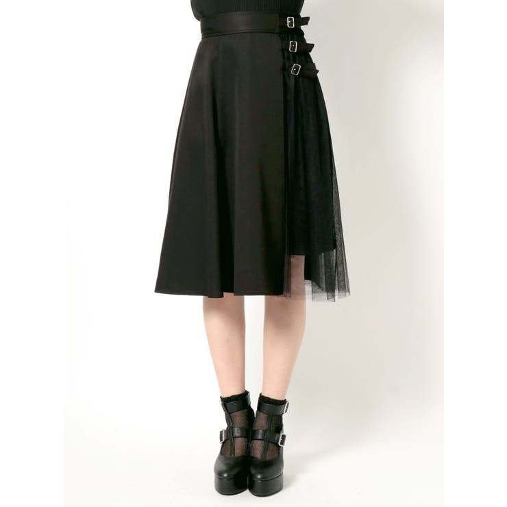 トリプルベルトチュールコンビフレアスカート | EATME | 詳細画像14 