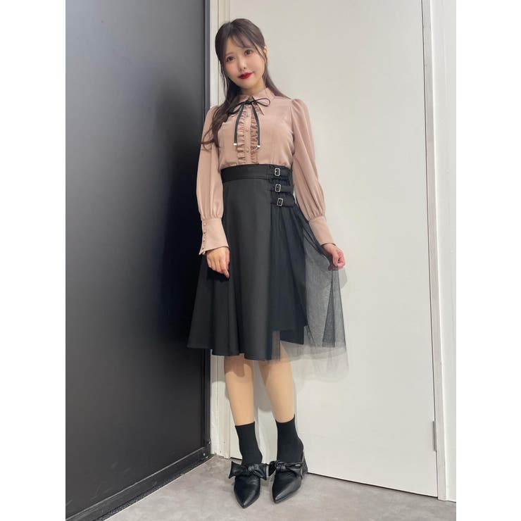 トリプルベルトチュールコンビフレアスカート | EATME | 詳細画像7 