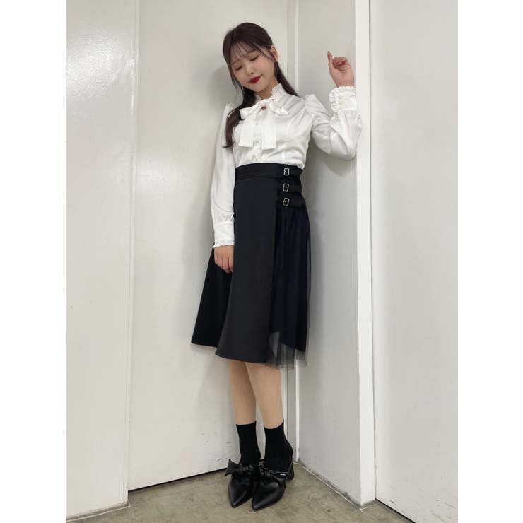 トリプルベルトチュールコンビフレアスカート | EATME | 詳細画像9 