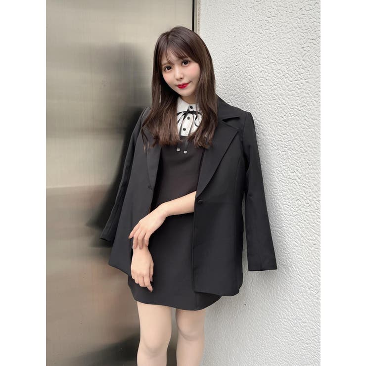 ベルテッドテーラードジャケット（セットアップ可能）[品番