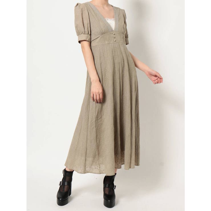 グリーン | Vネックレディワンピース | EATME