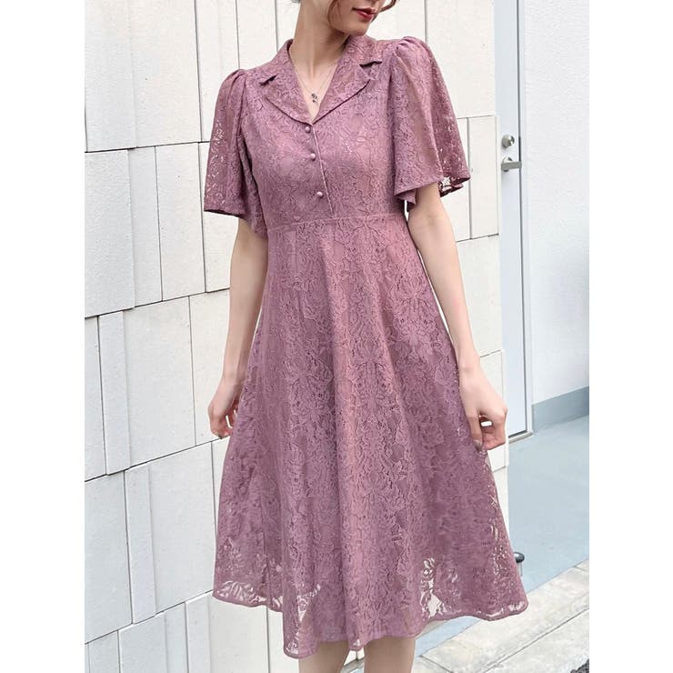 新作 EATME オープンカラーワンピースグレー セール】オープンカラーミニワンピース（ワンピース）｜EATME