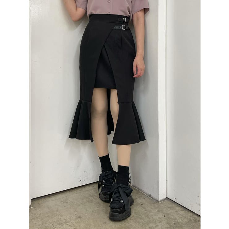 ブラック | ダブルベルトマーメイドスカート | EATME