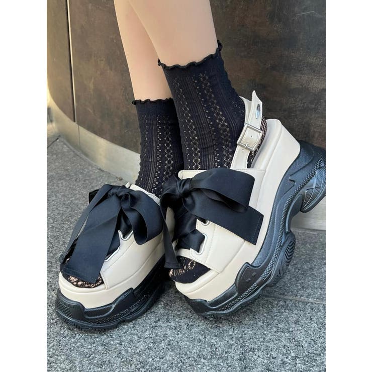 充実の品 レースアップリボンスニーカーサンダル[品番：MKSW0049834 靴