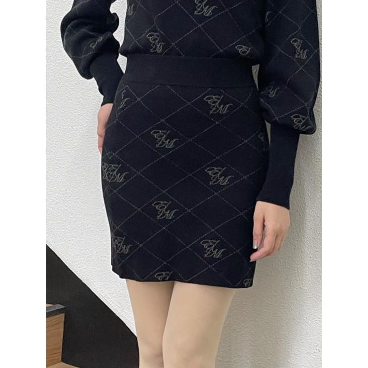 ブラック | EMロゴニットスカート（セットアップ可能） | EATME