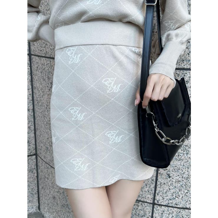 ベージュ | EMロゴニットスカート（セットアップ可能） | EATME