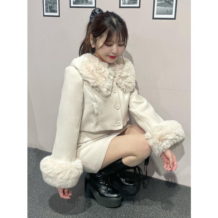 フェイクファーカラーショートジャケット（セットアップ可能） | EATME | 詳細画像33 