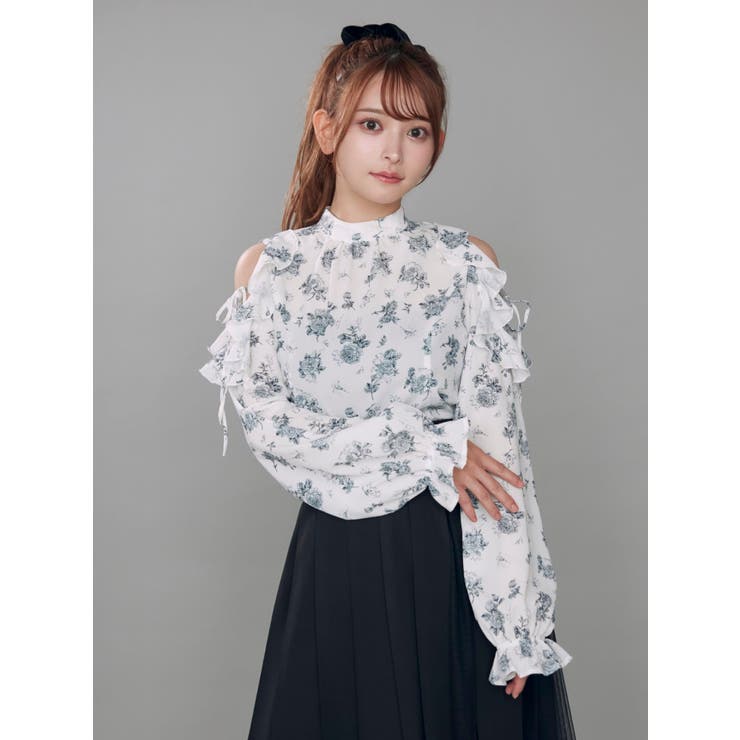 フリルリボンオープンショルダーブラウス | EATME | 詳細画像10 