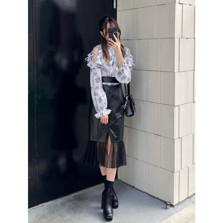 フリルリボンオープンショルダーブラウス | EATME | 詳細画像6 