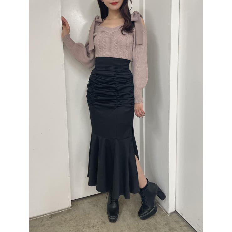 B6495■マーリエパーエフデ ギャザー イージー スカート 19 大きいサイズ B6495□マーリエパーエフデ ギャザー イージー スカート 19