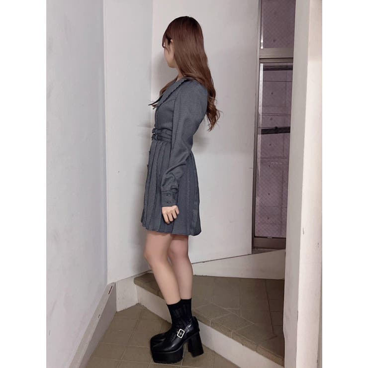 ダブルベルトサイドプリーツワンピース | EATME | 詳細画像32 