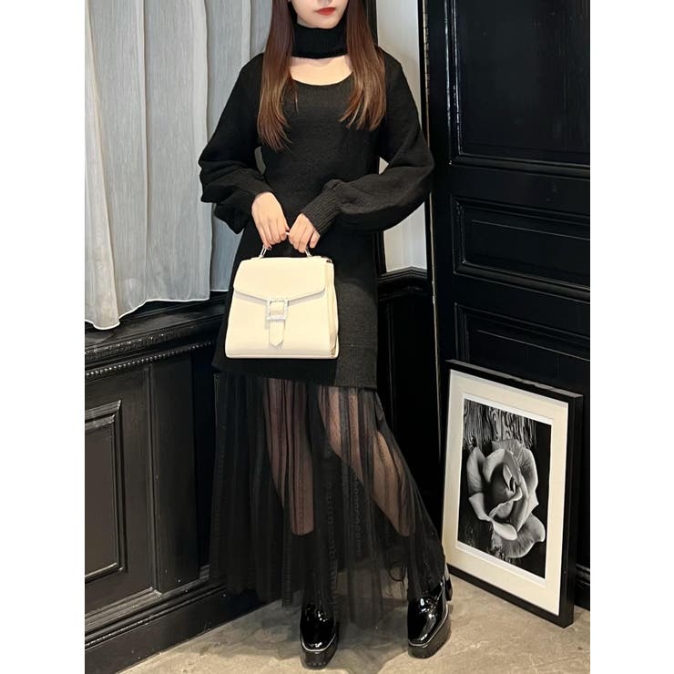 チュールドッキングニットワンピース | EATME | 詳細画像2 