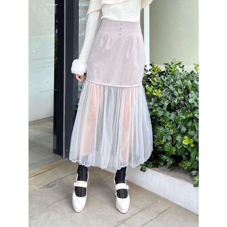 グレー | チュールコンビタイトスカート | EATME