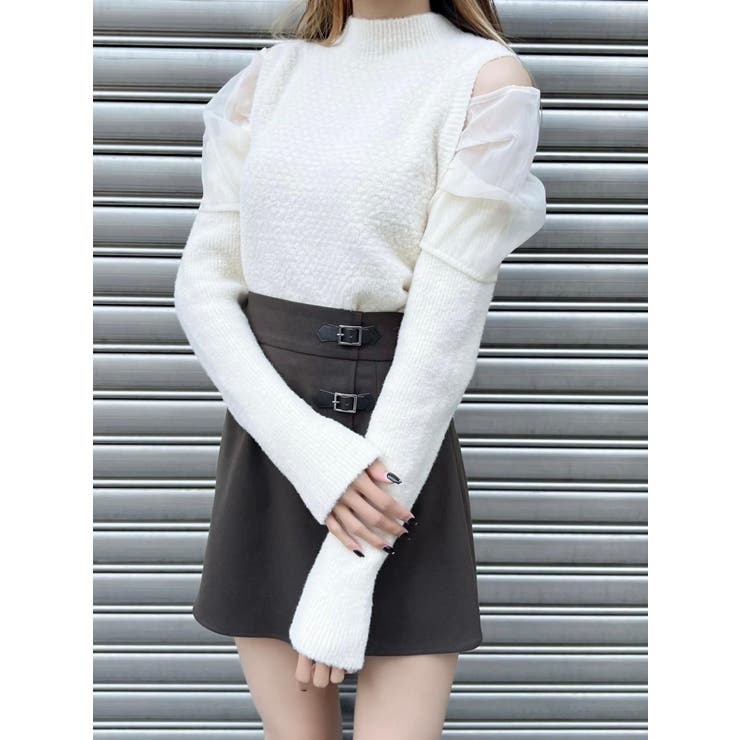 アイボリー | ハイネックポップコーンニット | EATME