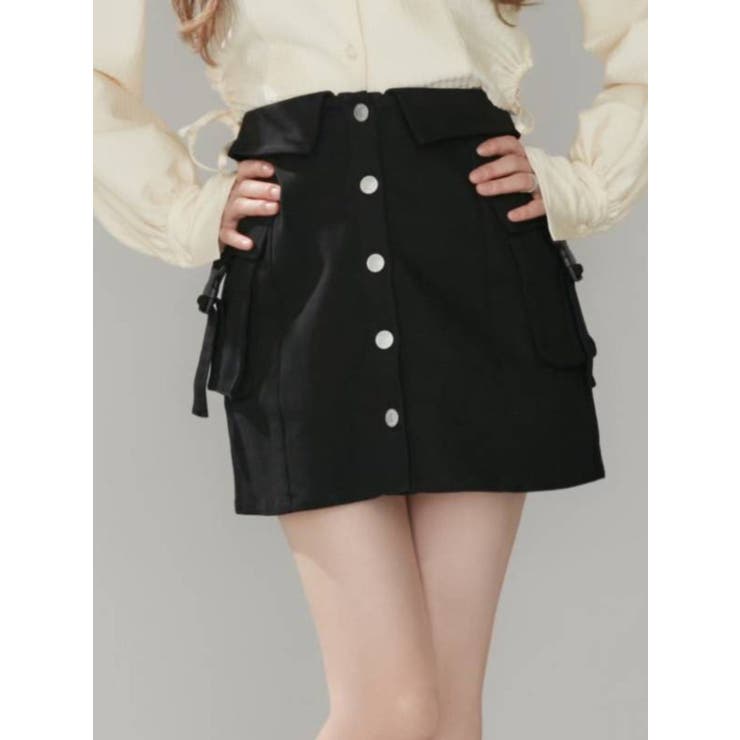 ブラック | フラップポケットカーゴスカート | EATME